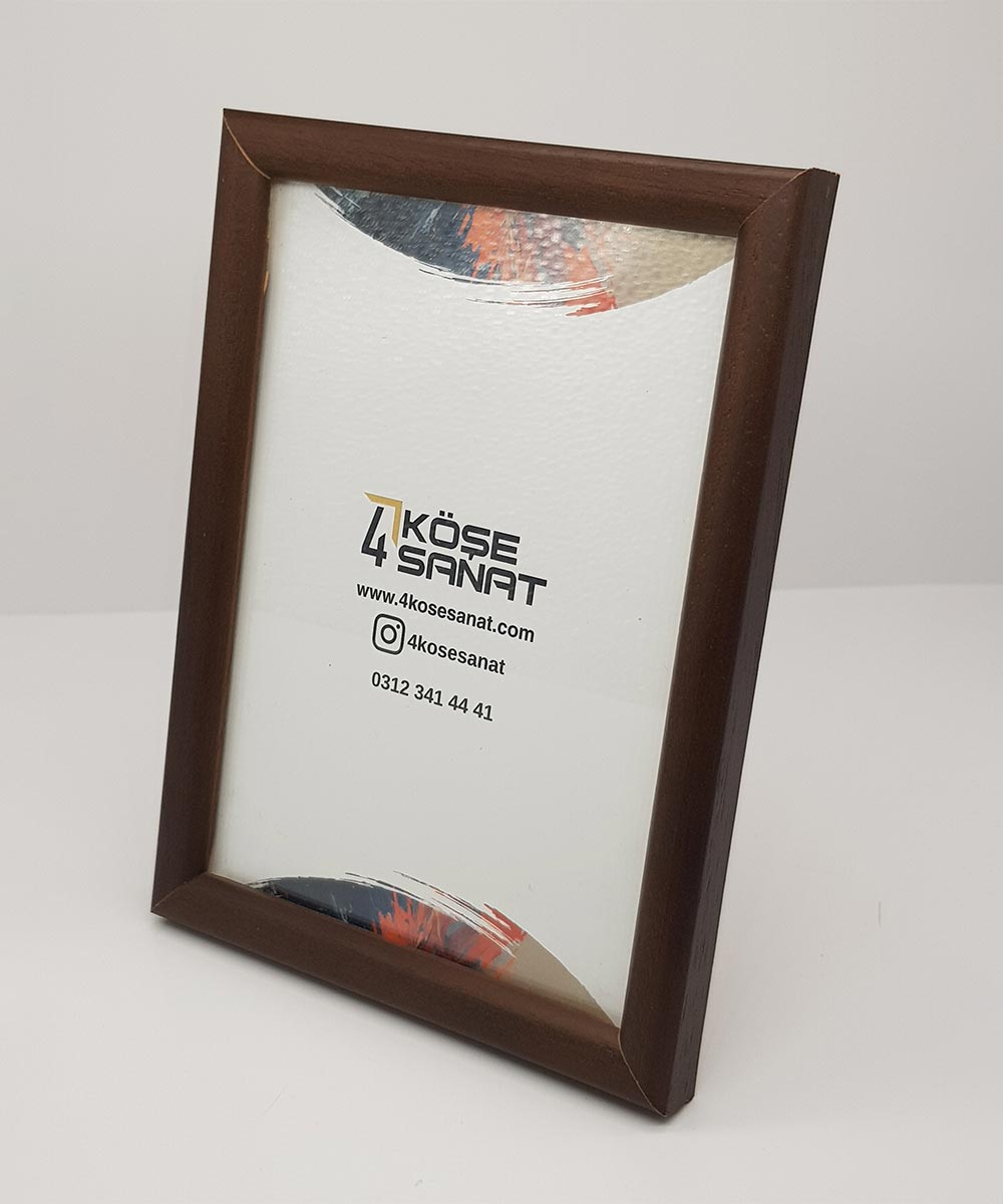 13’lük Kahverengi Ahşap Çerçeve – Camlı Masa Üstü Model
