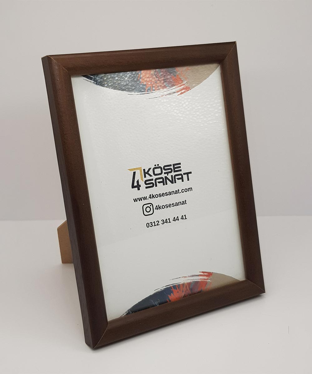 13’lük Kahverengi Ahşap Çerçeve – Camlı Masa Üstü Model