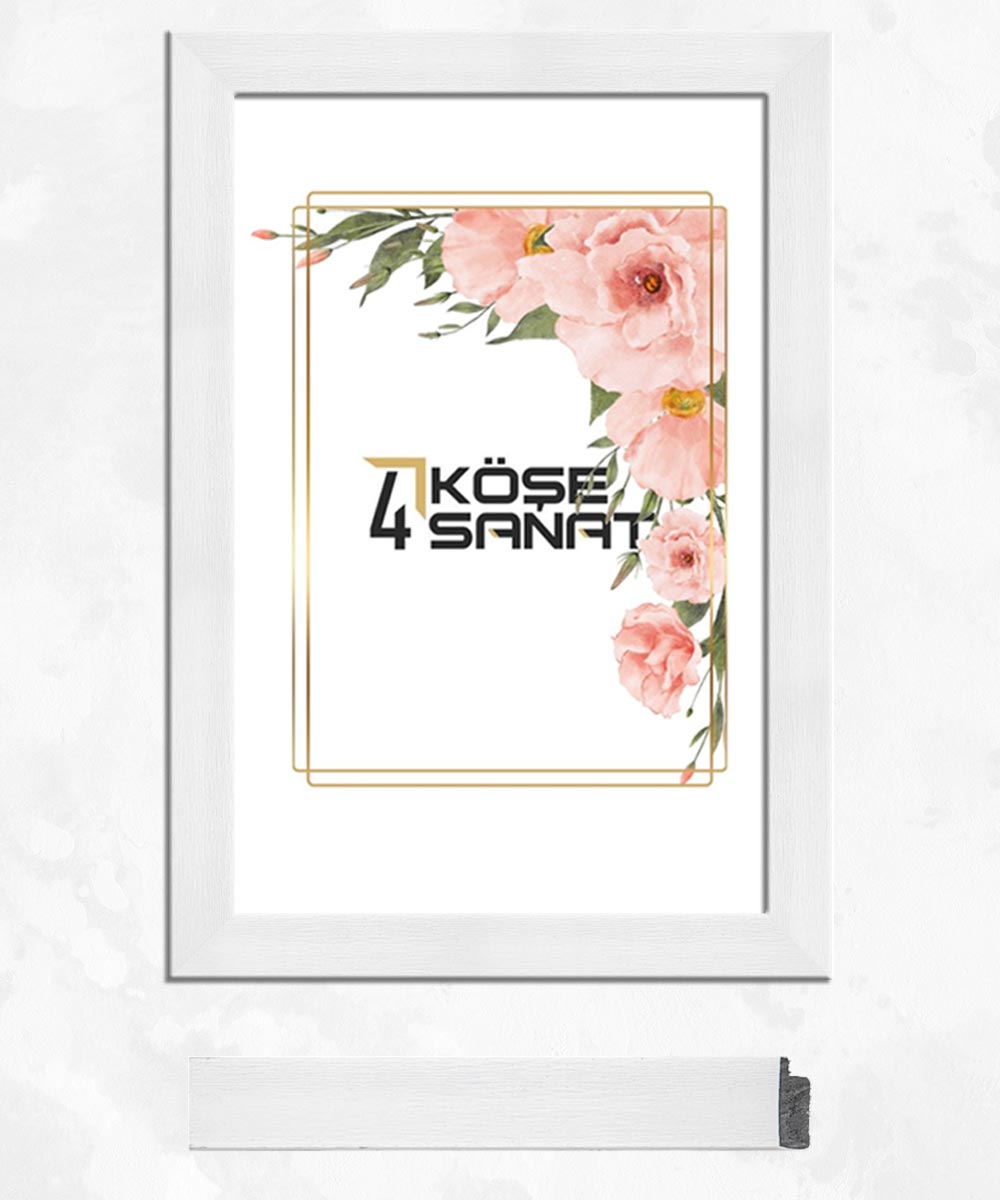 30'luk Ağaç Kabuğu Rustik Beyaz Poliresin Çerçeve