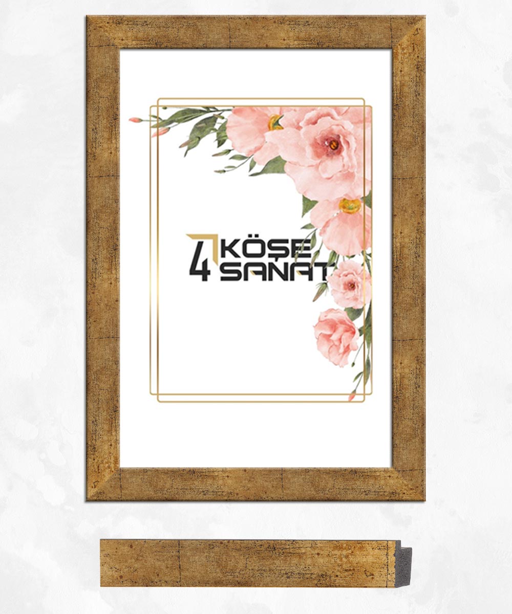 30'luk Oksit Altın Rengi Poliresin Çerçeve