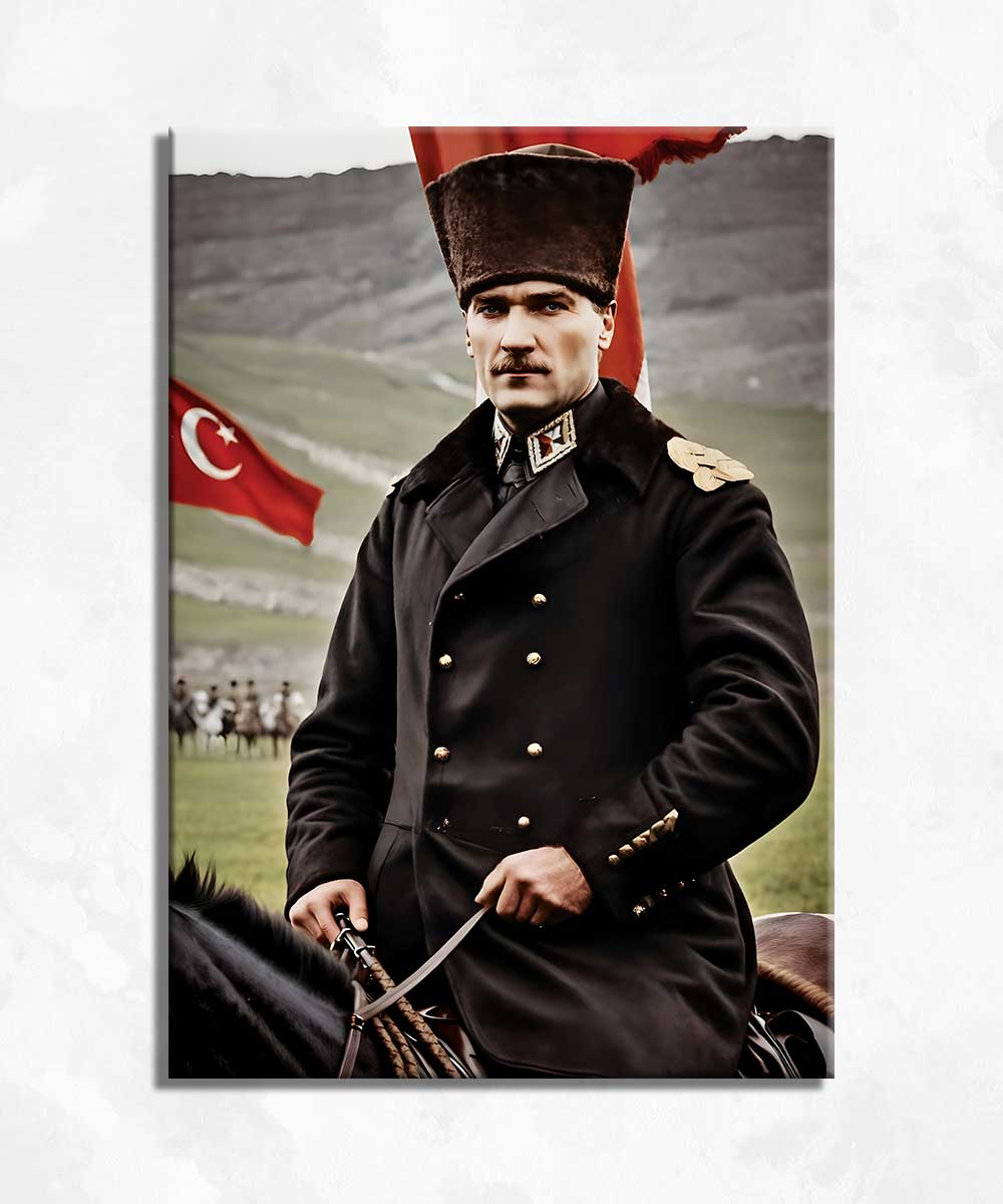 Atatürk “Biz Türkler, bütün tarihimiz boyunca hürriyet ve istiklâle timsal olmuş bir milletiz.” Kanvas Tablo