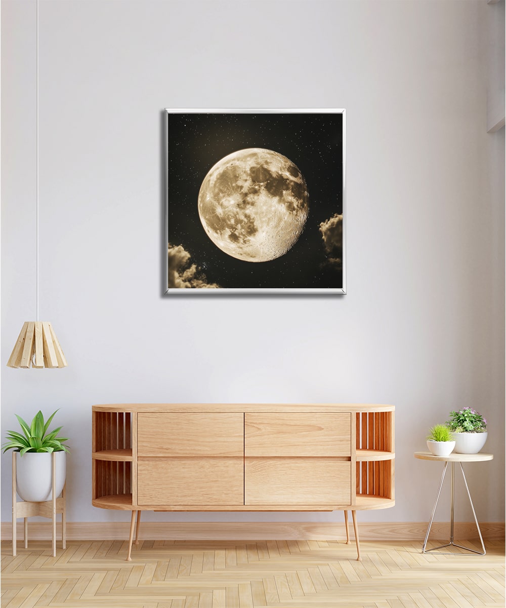 Dolunay Desenli Lightbox – LED Işıklı Duvar Sanatı