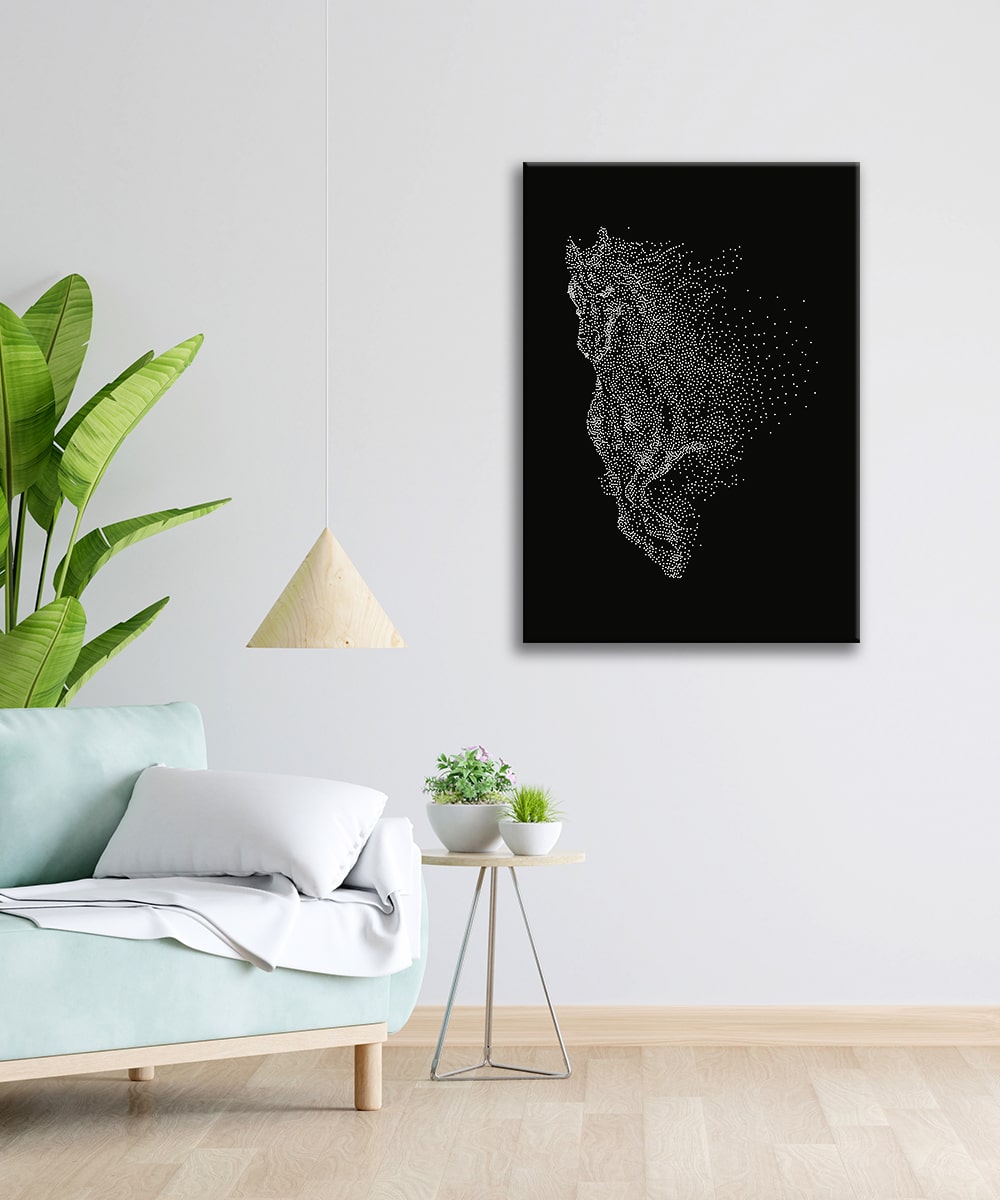 Dynamic Horse Dots Print – Germe Kanvas Tablo