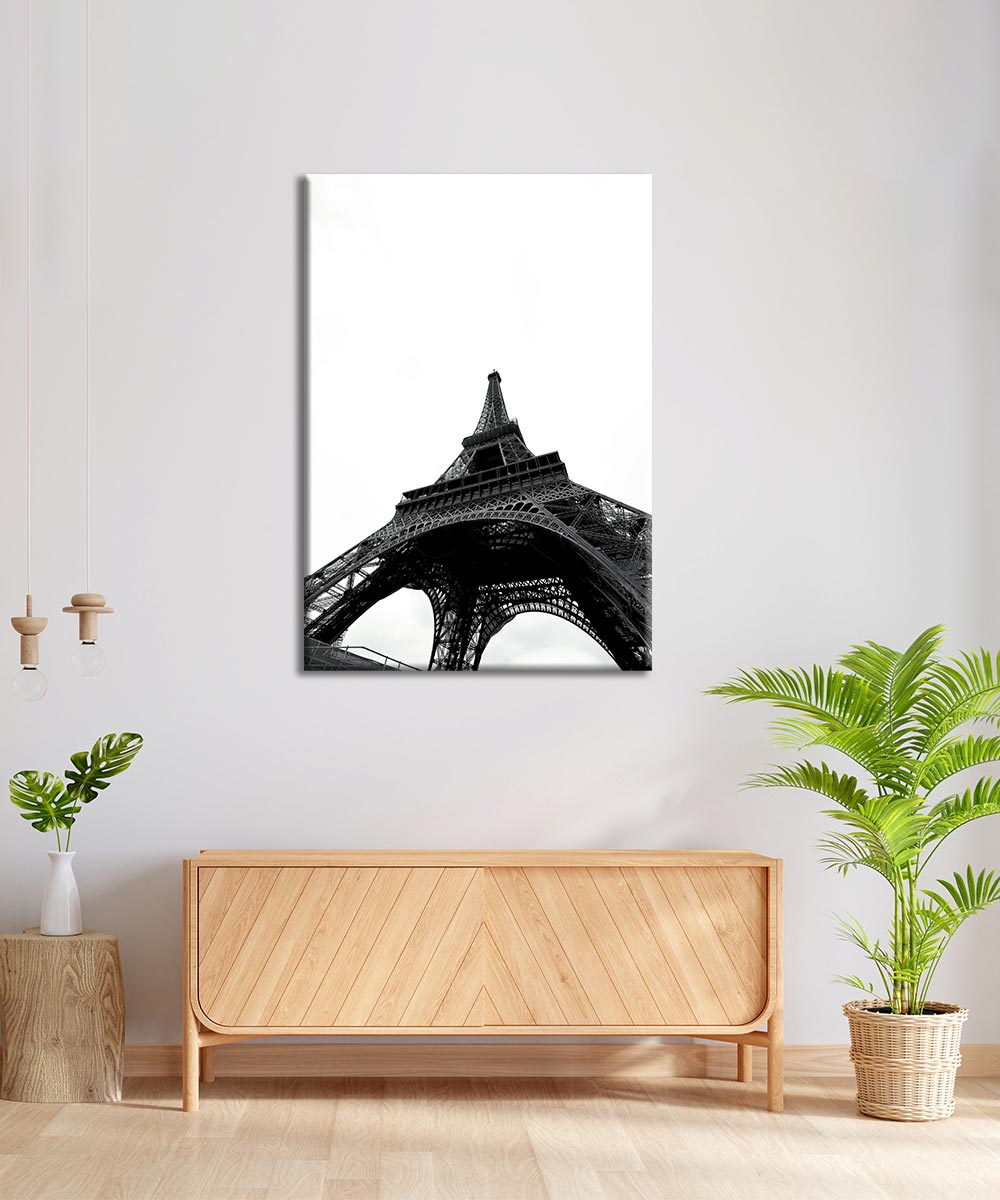 Eiffel Kulesi Siyah Beyaz Minimal Kanvas Tablo