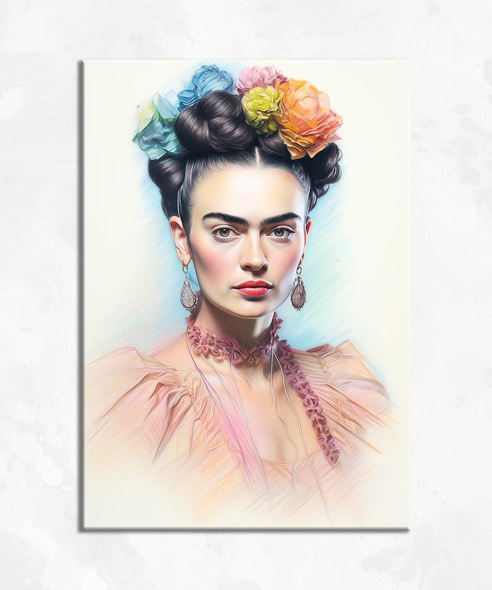 Çiçekli Zarafet – Sanatsal Frida Kahlo Portresi