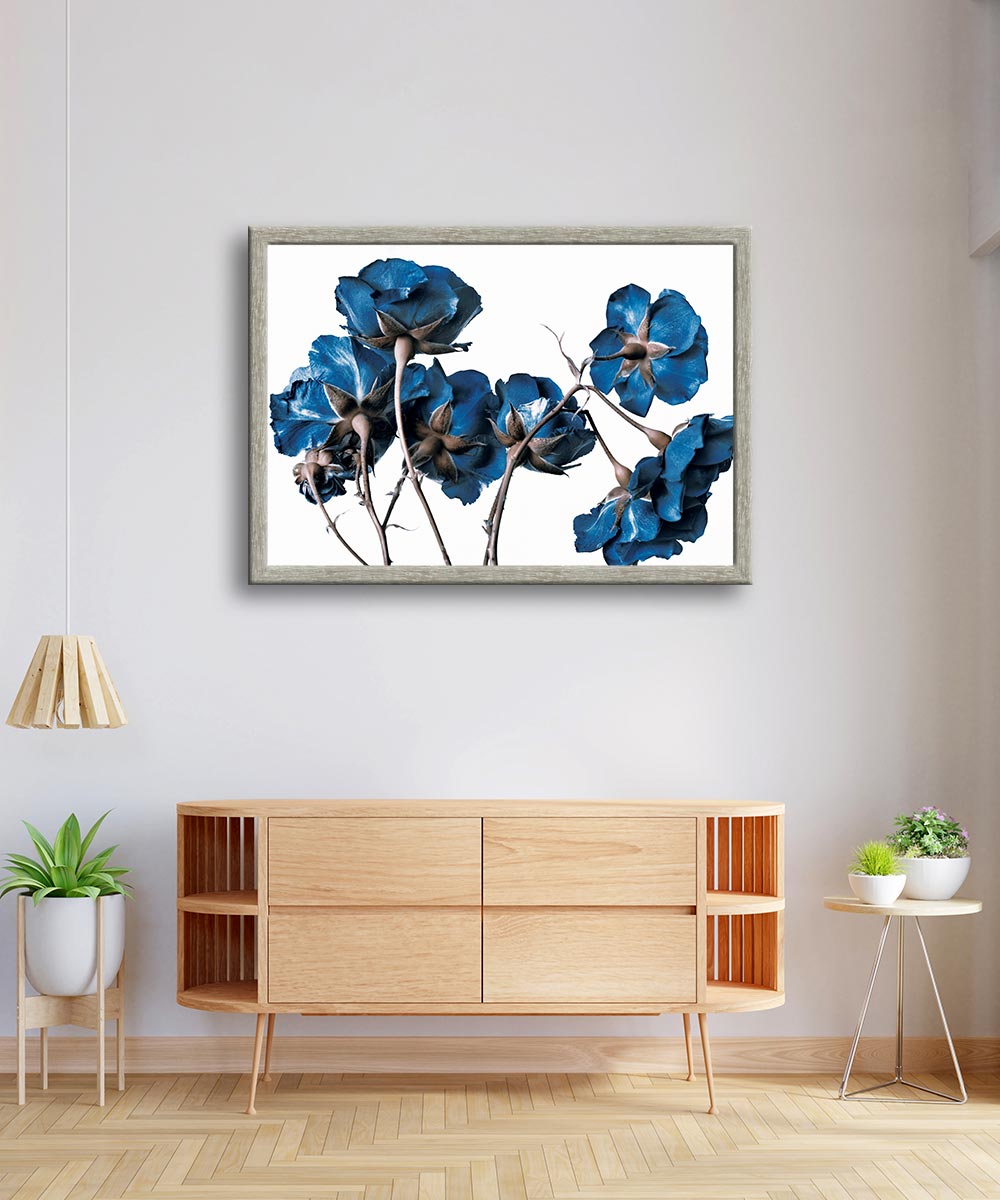 Azure Grace - Çerçeveli Cam Tablo
