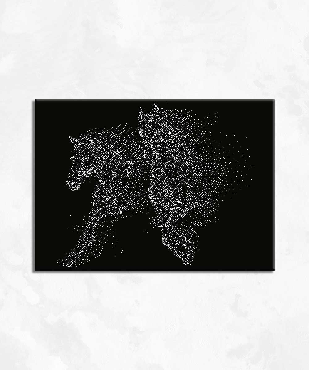 Twin Horse Motion – MDF Duvar Tablosu