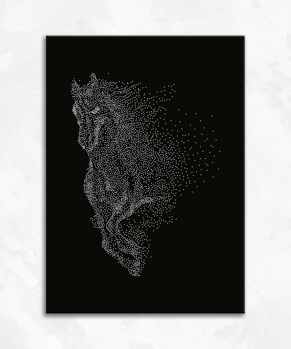 Dynamic Horse Dots Print – Modern Wall Art