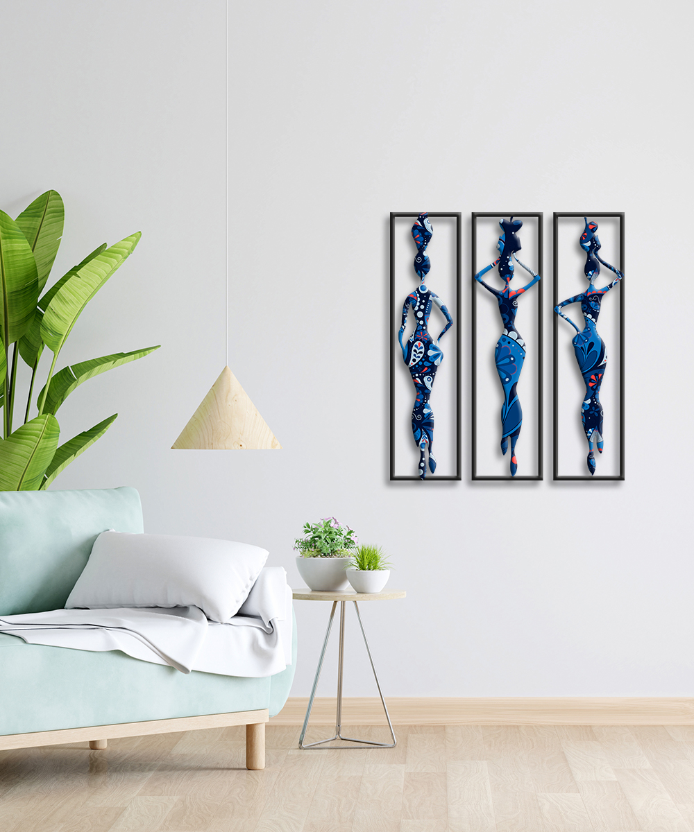Vintage Kadın Figürleri – 3’lü CNC Duvar Tablosu