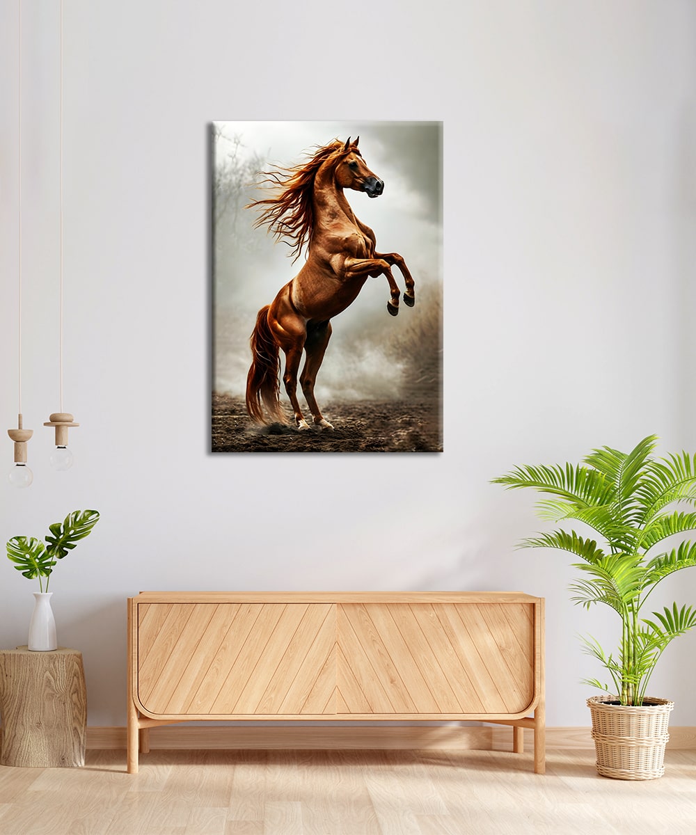 Wild Spirit Stallion Kanvas Tablo – Özgürlük ve Güç Sembolü At Figürü