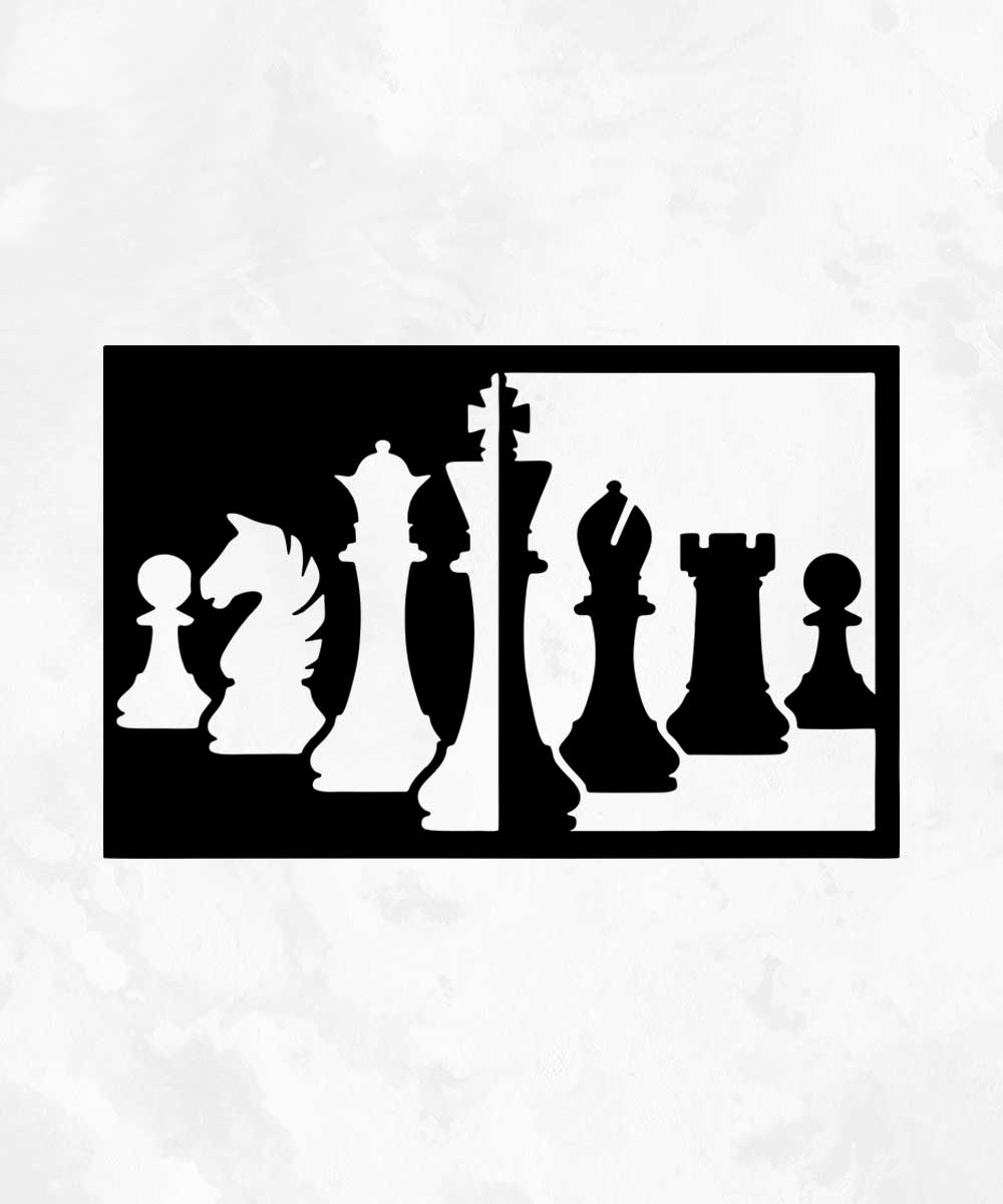 Satranç Modeli Metal Kesim Dekoratif Tablo