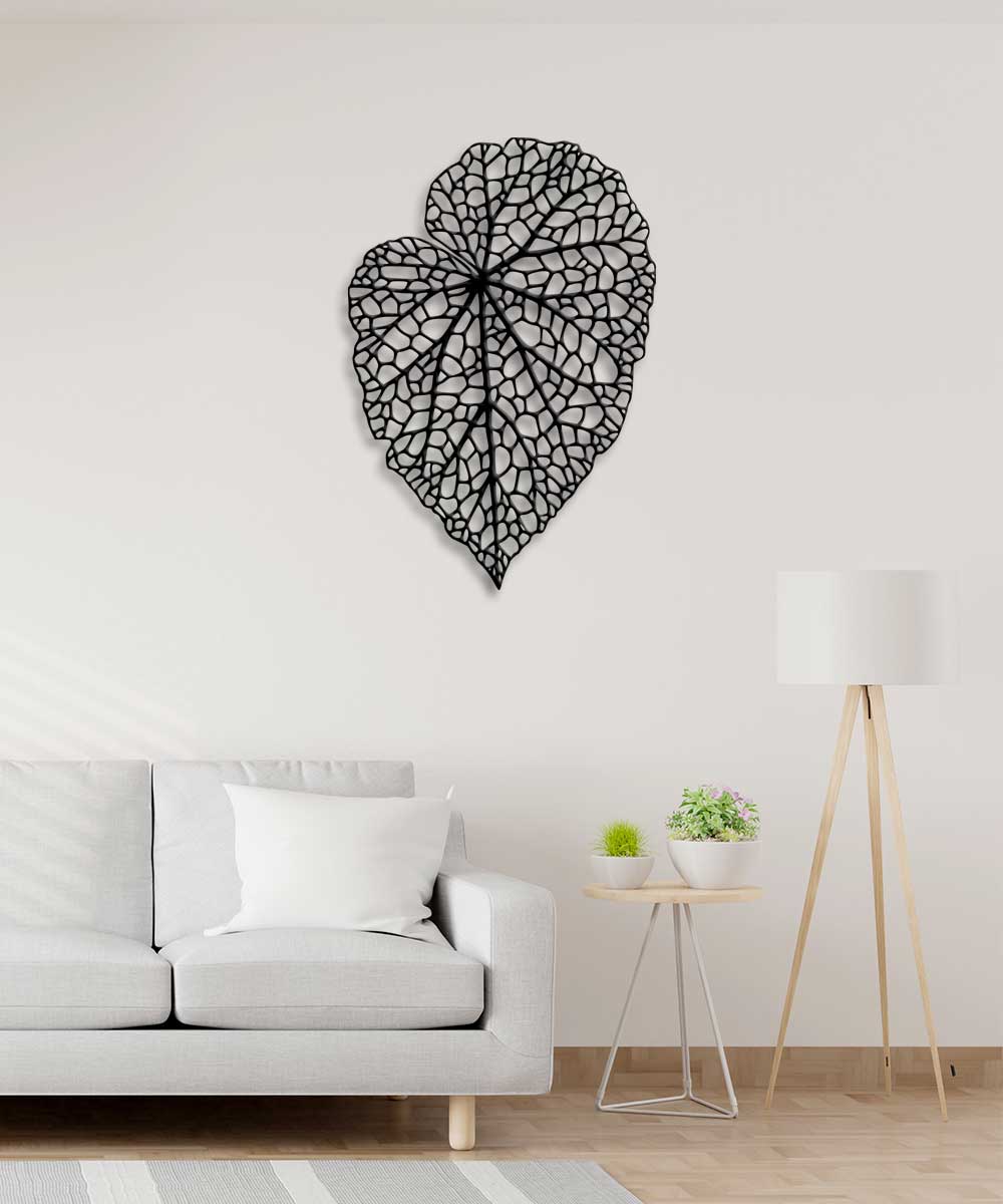 Yaprak Deseni Metal Kesim Dekoratif Tablo