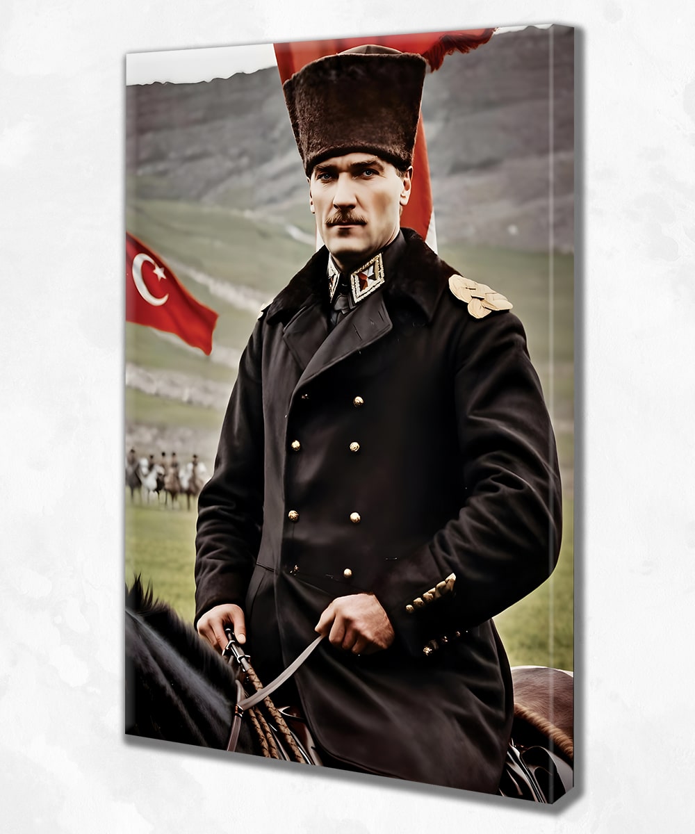 Atatürk “Biz Türkler, bütün tarihimiz boyunca hürriyet ve istiklâle timsal olmuş bir milletiz.” Kanvas Tablo