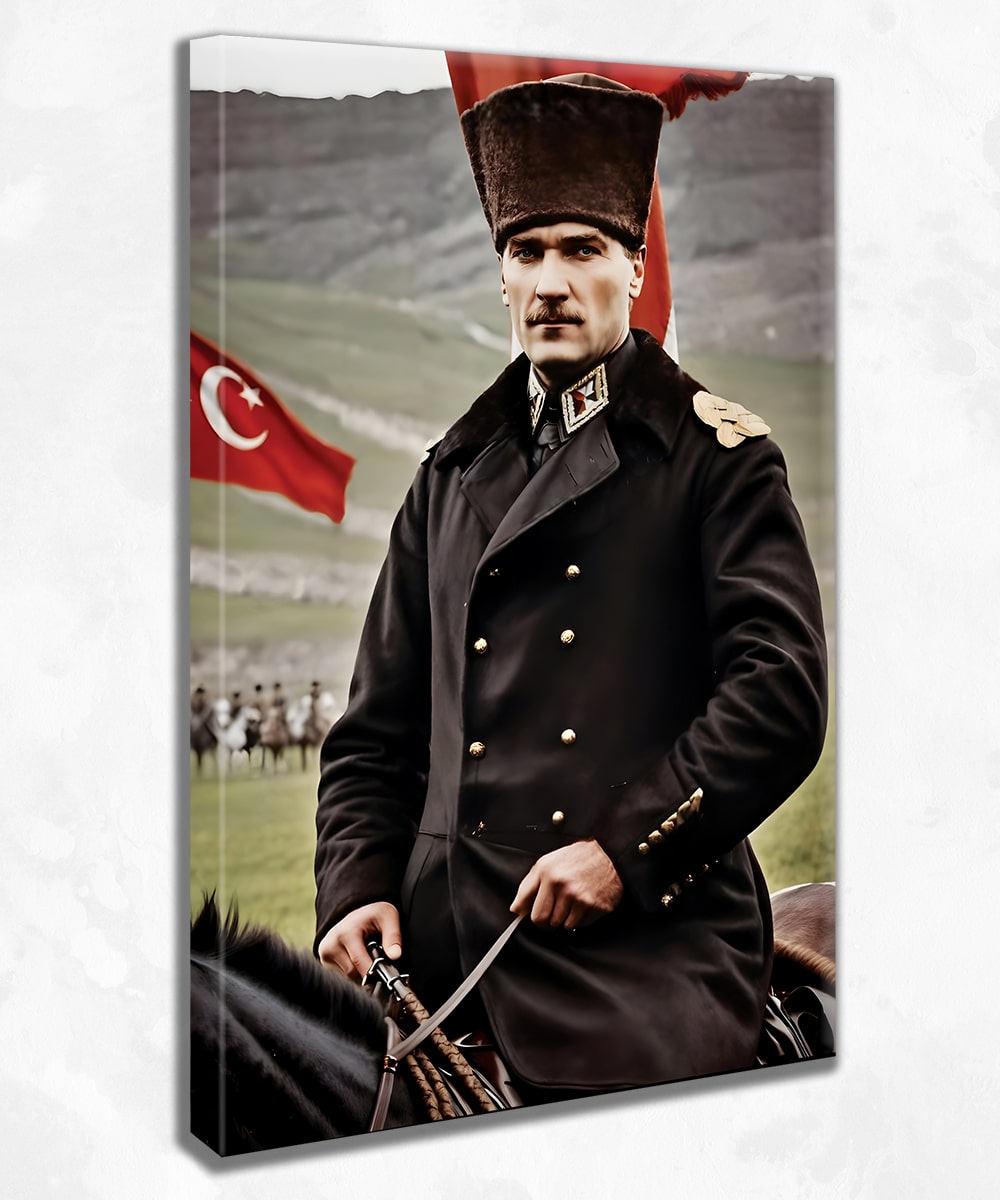 Atatürk “Biz Türkler, bütün tarihimiz boyunca hürriyet ve istiklâle timsal olmuş bir milletiz.” Kanvas Tablo
