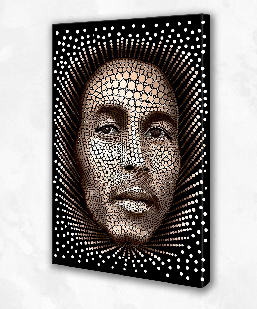 Bob Marley Degrade Noktalama Sanat Portresi Kanvas Tablo