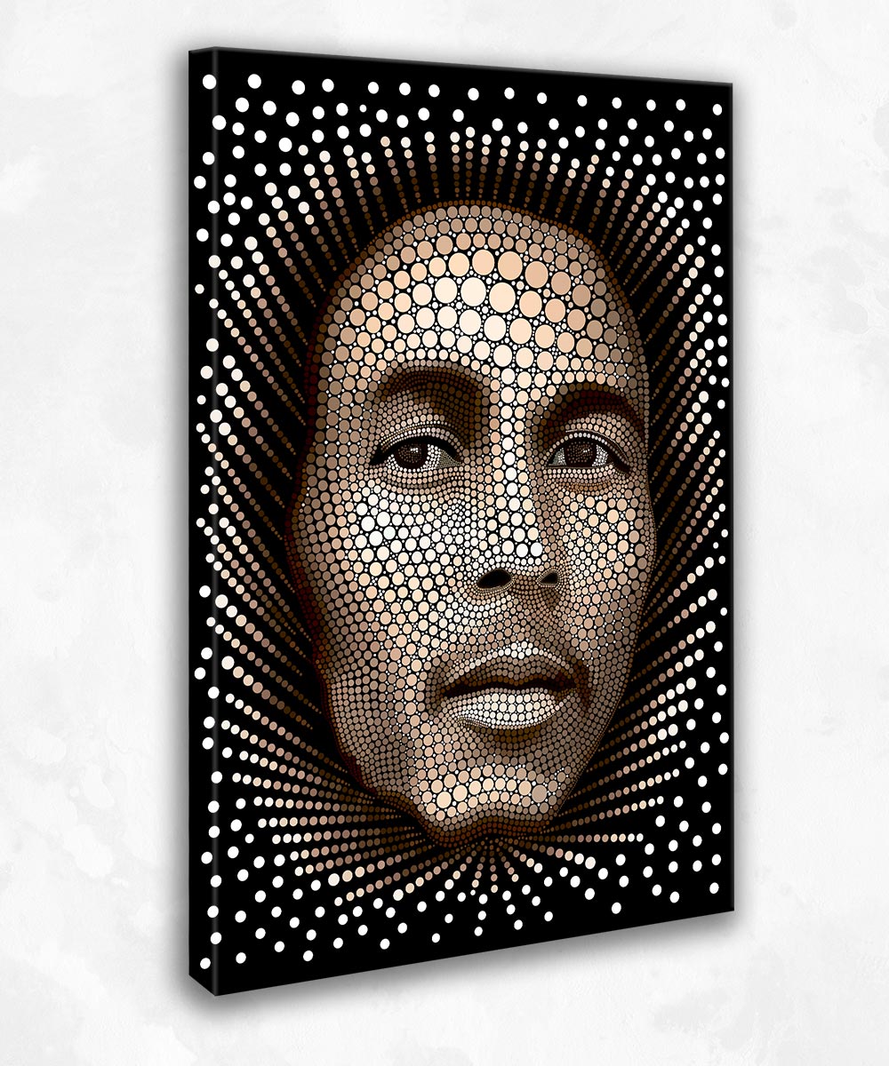 Bob Marley Degrade Noktalama Sanat Portresi Kanvas Tablo