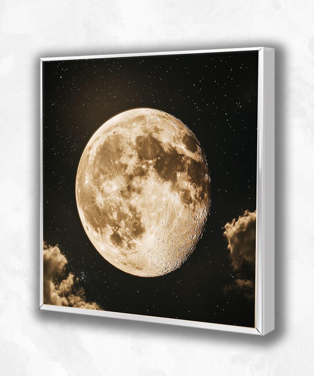 Dolunay Desenli Lightbox – LED Işıklı Duvar Sanatı