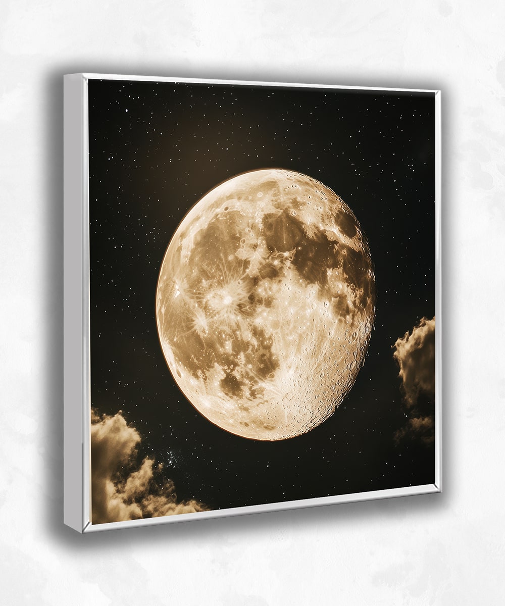 Dolunay Desenli Lightbox – LED Işıklı Duvar Sanatı