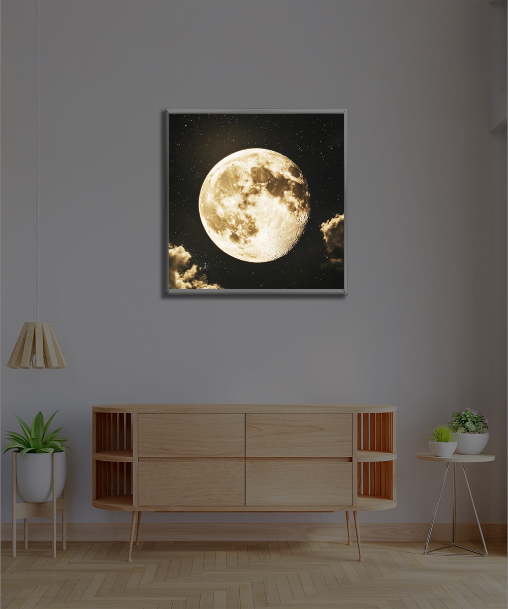 Dolunay Desenli Lightbox – LED Işıklı Duvar Sanatı