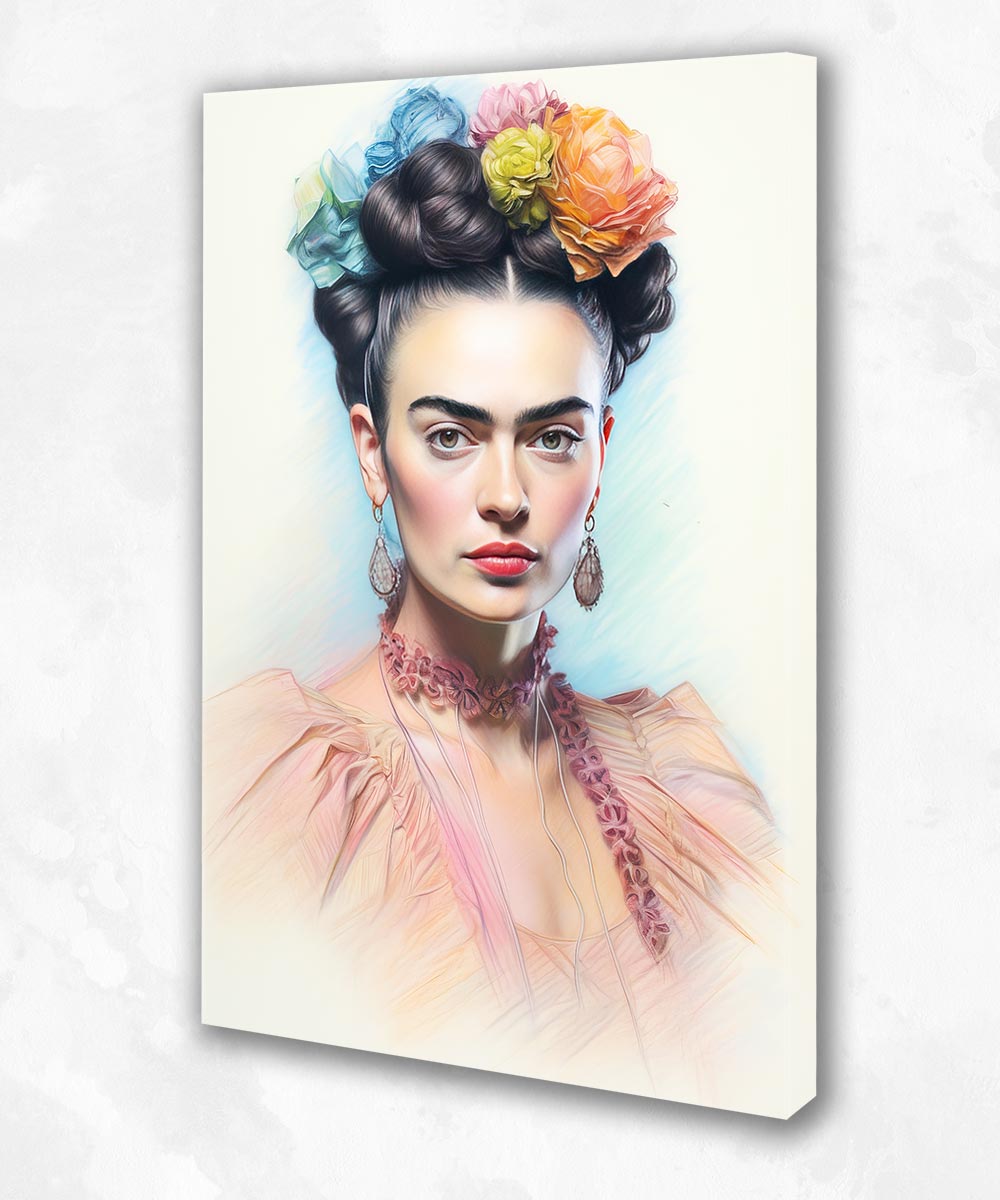 Çiçekli Zarafet – Sanatsal Frida Kahlo Portresi