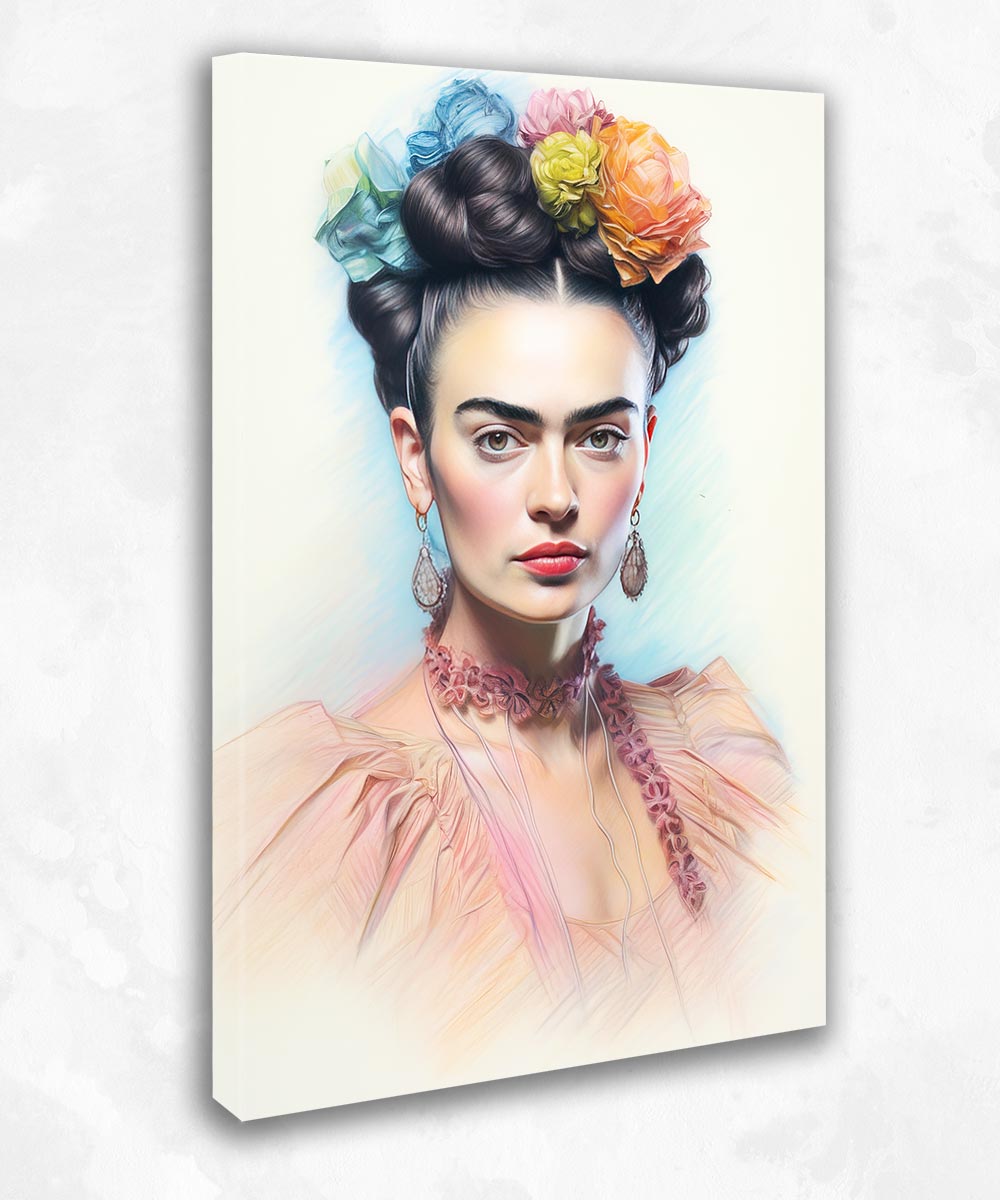 Çiçekli Zarafet – Sanatsal Frida Kahlo Portresi