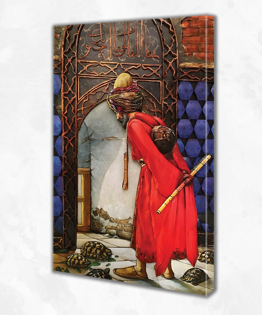 Kaplumbağa Terbiyecisi Kanvas Tablo – Osman Hamdi Bey