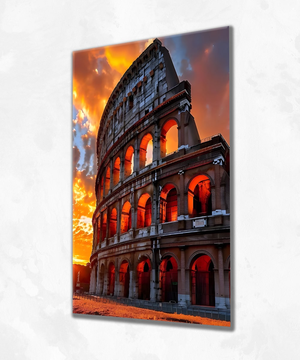 Roma’nın Altın Saati - Çerçevesiz Cam Tablo