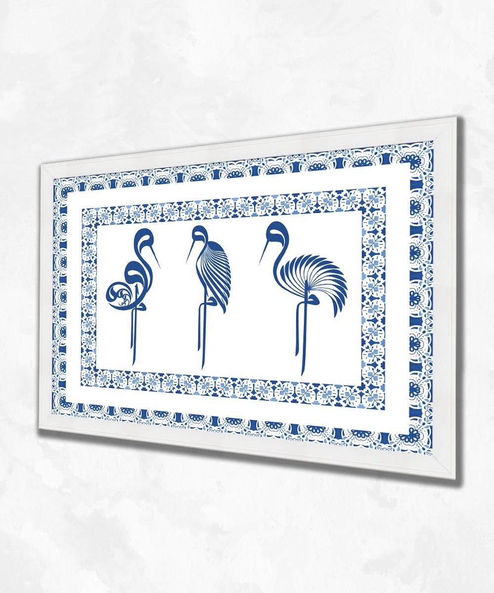 Desenli Hat Sanatı- Çerçeveli Cam Tablo