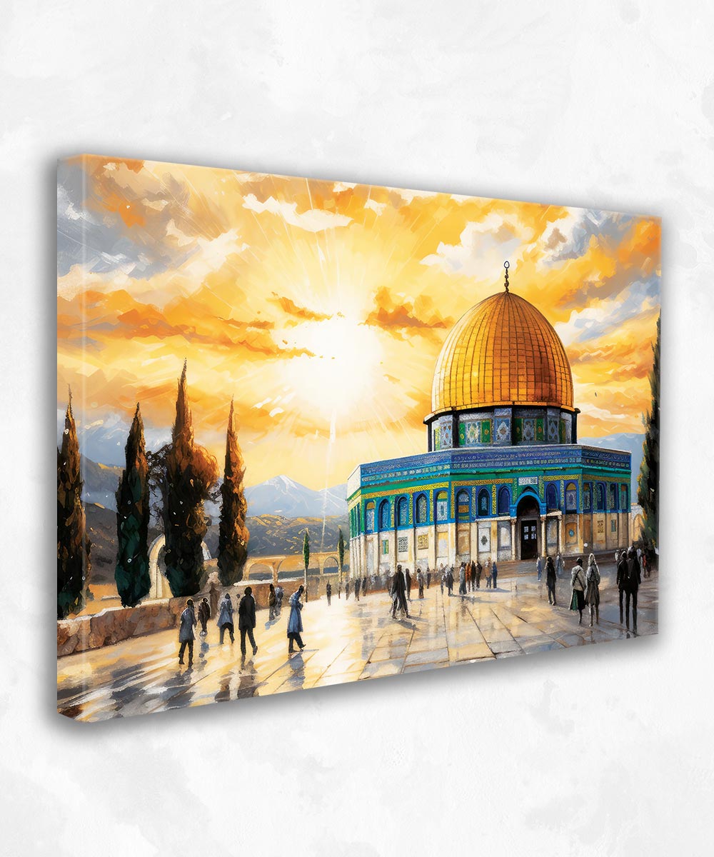 Işığın Kalbi – Kubbetü’s-Sahra Manzaralı Kanvas