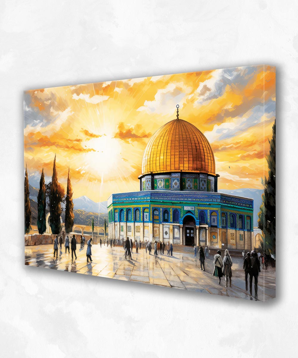 Işığın Kalbi – Kubbetü’s-Sahra Manzaralı Kanvas