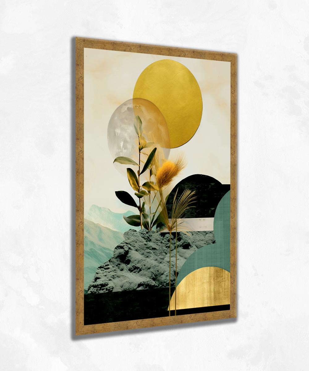 Soyut Modern Geometrik Formlar Çerçeveli Kanvas Tablo