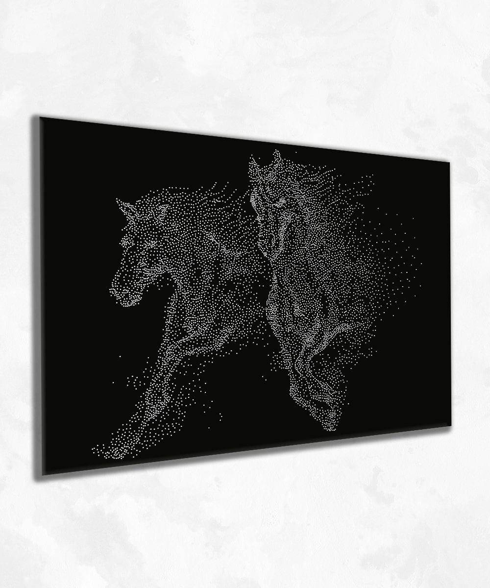 Twin Horse Motion – MDF Duvar Tablosu