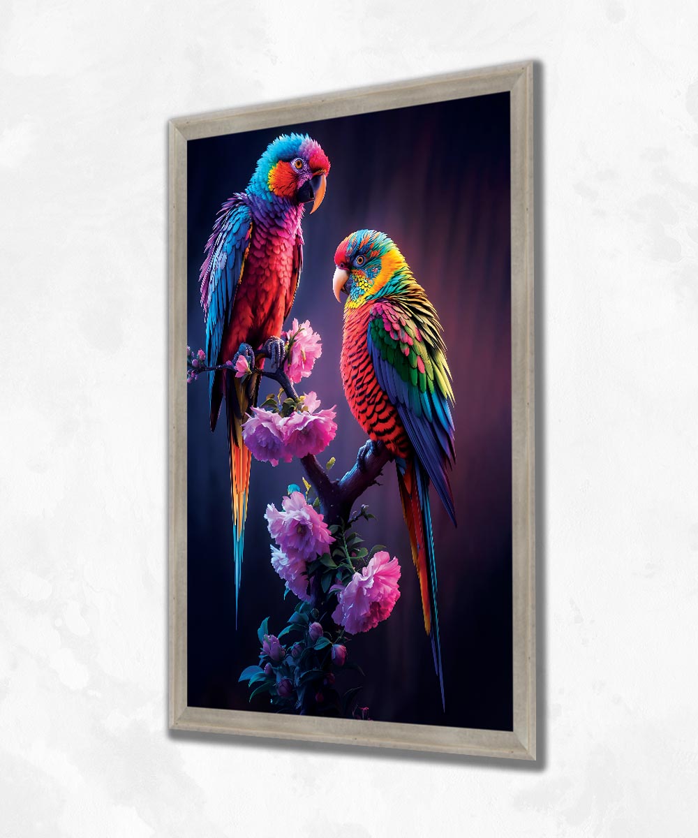 Nocturna Bloom  - Çerçeveli Cam Tablo