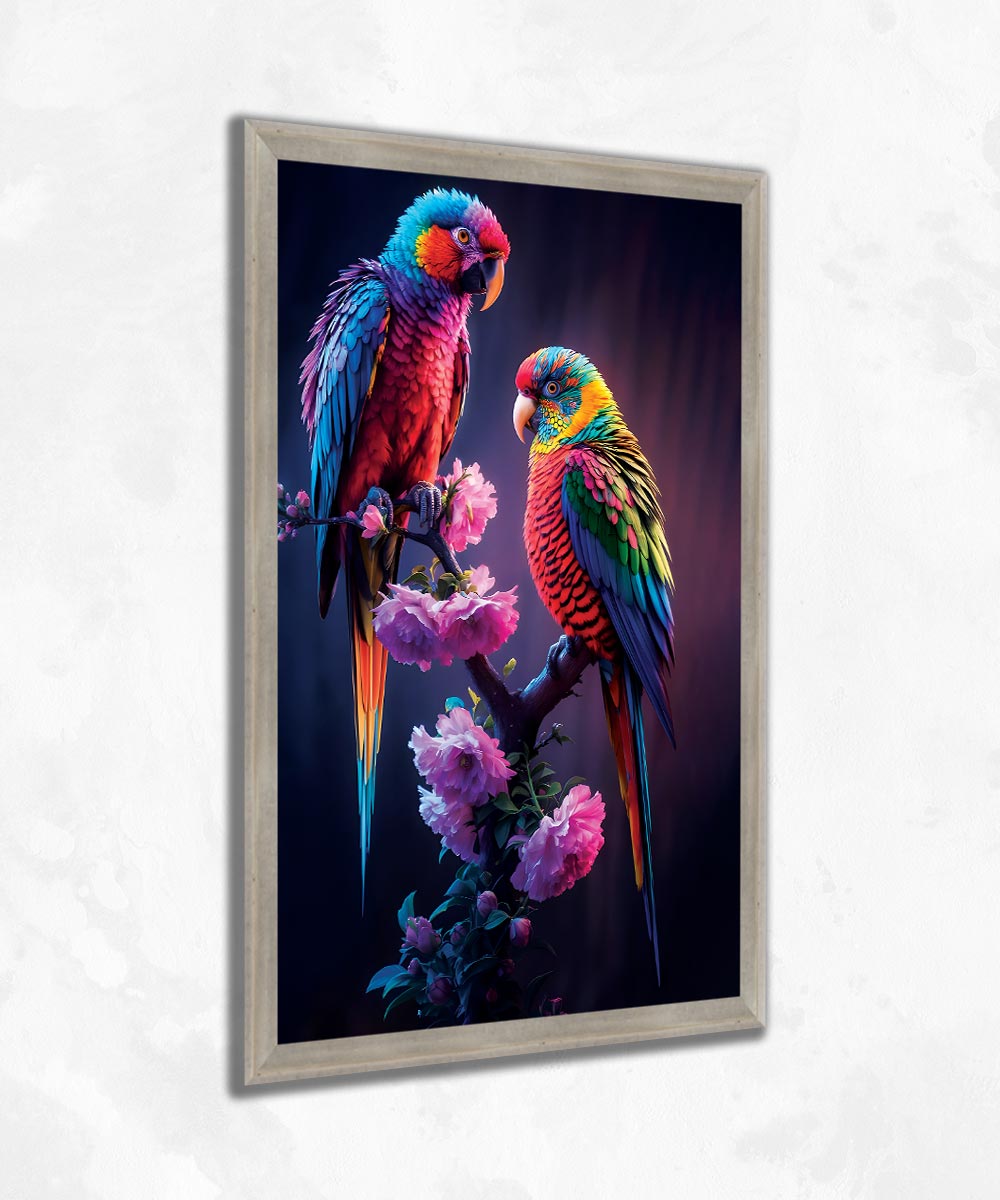 Nocturna Bloom  - Çerçeveli Cam Tablo