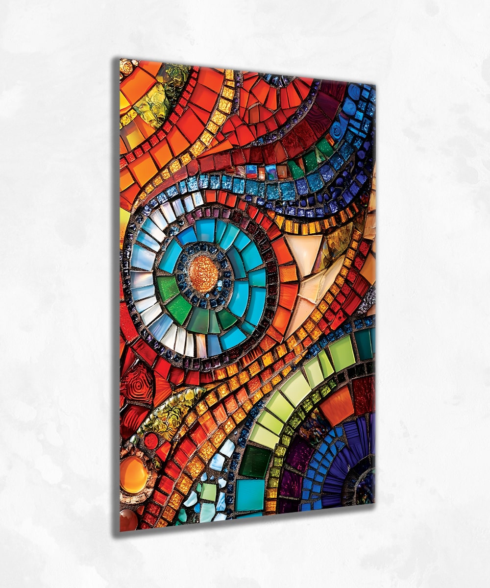 Vitray Motifli Cam Tablo – Işıltılı Sanat Dokunuşu