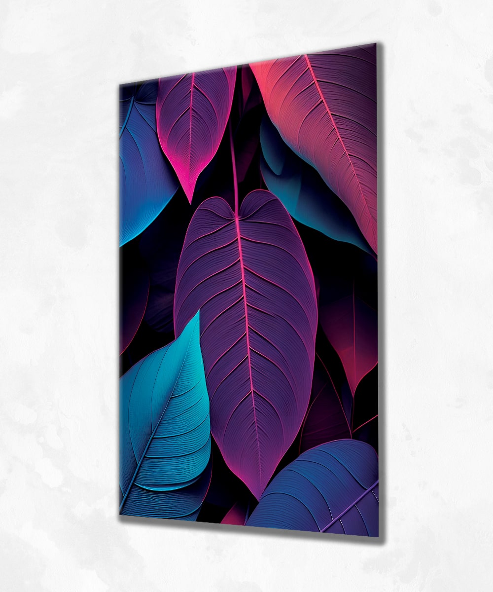 Color Leaves – Akrilik Cam Modern Duvar Tablosu