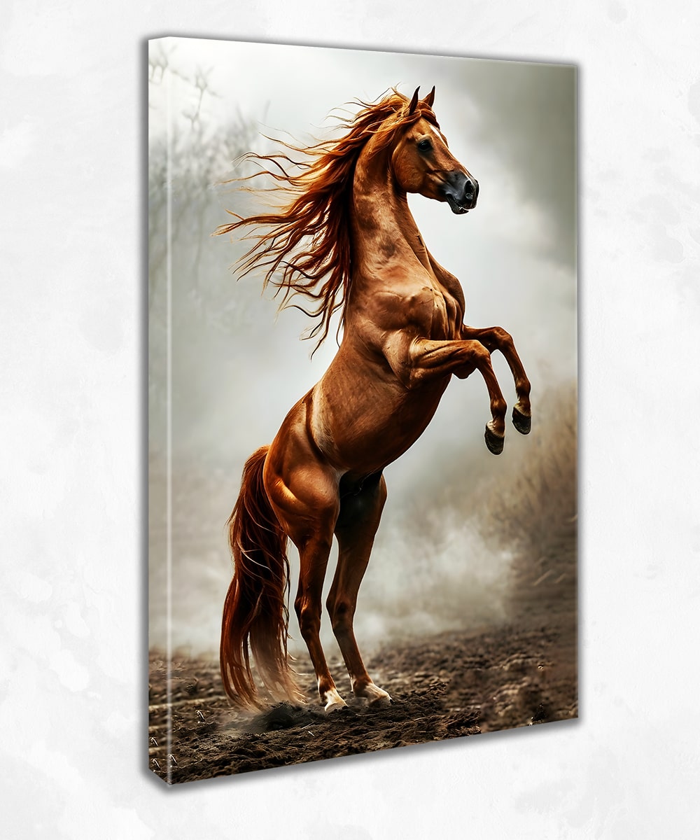 Wild Spirit Stallion Kanvas Tablo – Özgürlük ve Güç Sembolü At Figürü