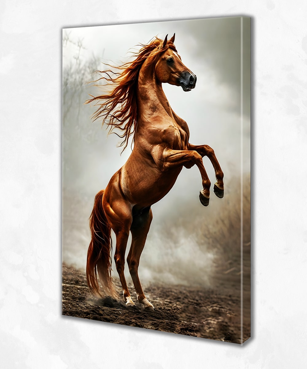 Wild Spirit Stallion Kanvas Tablo – Özgürlük ve Güç Sembolü At Figürü